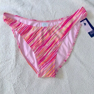 NWT bikini bottoms by Wild Fable L (12-14) Cheeky Leg, Front scoop waist.